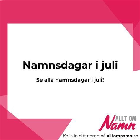 namnsdag 31 juli.